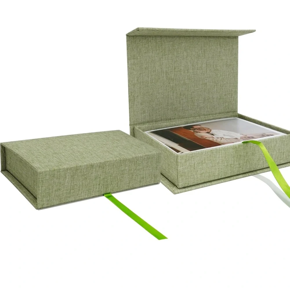 NEW Sealed Vienrose Linen 5”x7” Photo Case & Postcard Keeper Storage Box